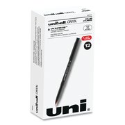 Uni-Ball ONYX Stick Roller Ball Pen, Fine 0.7mm, Red Ink, Black Barrel, PK12 60144